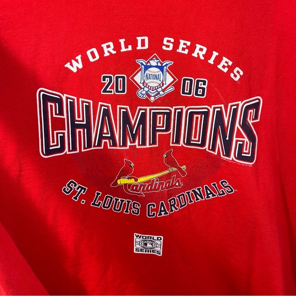 ST LOUIS CARDINALS 2006 WORLD SERIES CHAMPIONS RED COTTON T-SHIRT BASEBALL 3XL - Picture 3 of 4